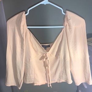 Cropped long sleeve shirt